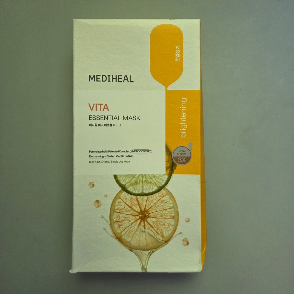 Mediheal Vita‎ Essential Mask Brightening Sheet Mask Box K-Beauty 10 Pack 24ml